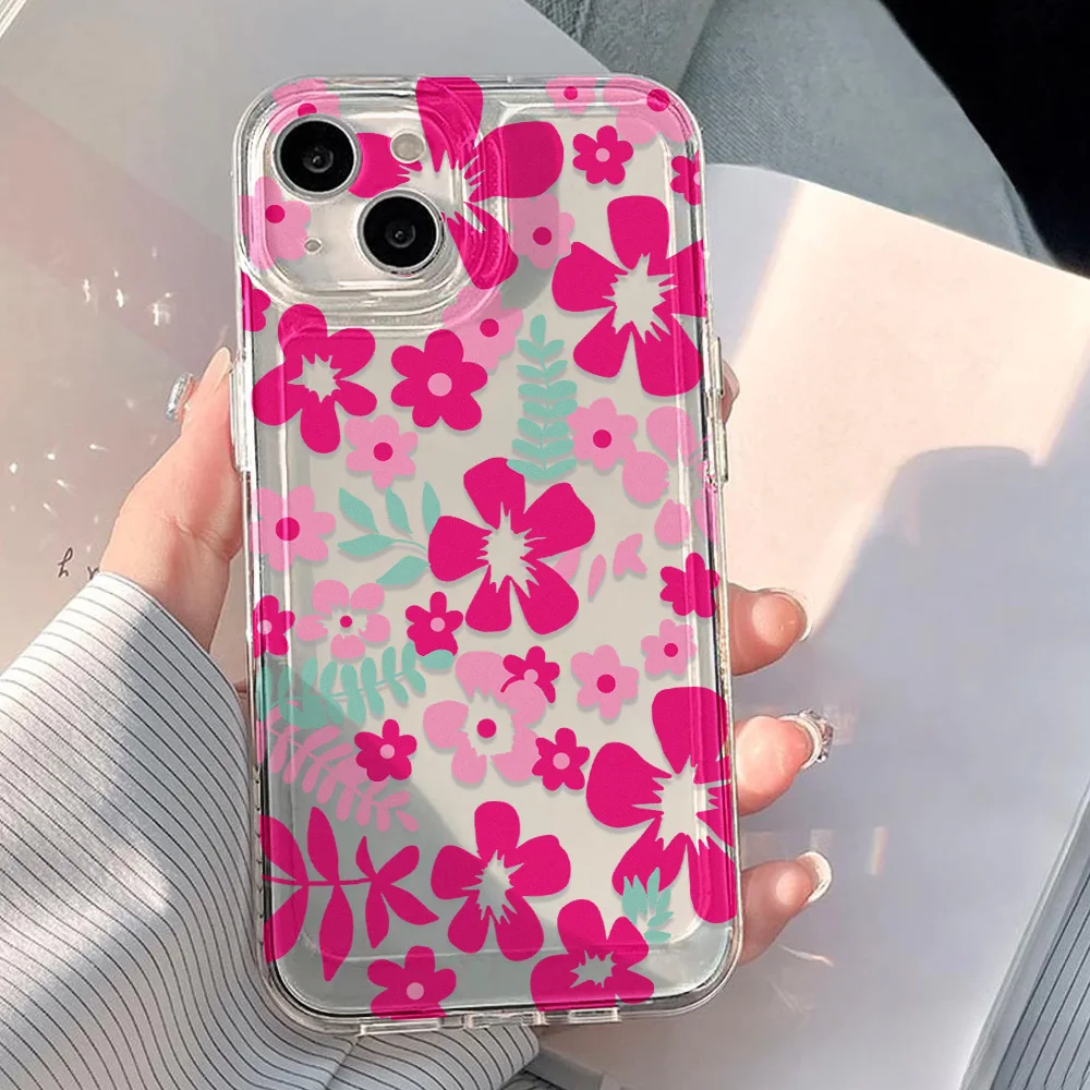 รูปสินค้า เคสใสลายดอกไม้สวยหรู ปกป้อง iPhone 17 Pro Max ทุกรุ่น