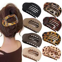 Fashion Oval Flat Hair Claw Clips for Women Matte Duckbill Clip Back-of-Head Bun Hair Accessories Simple Clip Hair Ornament
