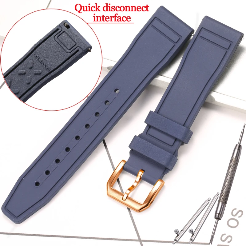 thumbnail image 1 of Correa de caucho fluorado para reloj de repuesto IWC Pilot para hombre, 20, 21 y 22 mm, resistente al agua, con hebilla deportiva, accesorios para reloj, 1 of 5