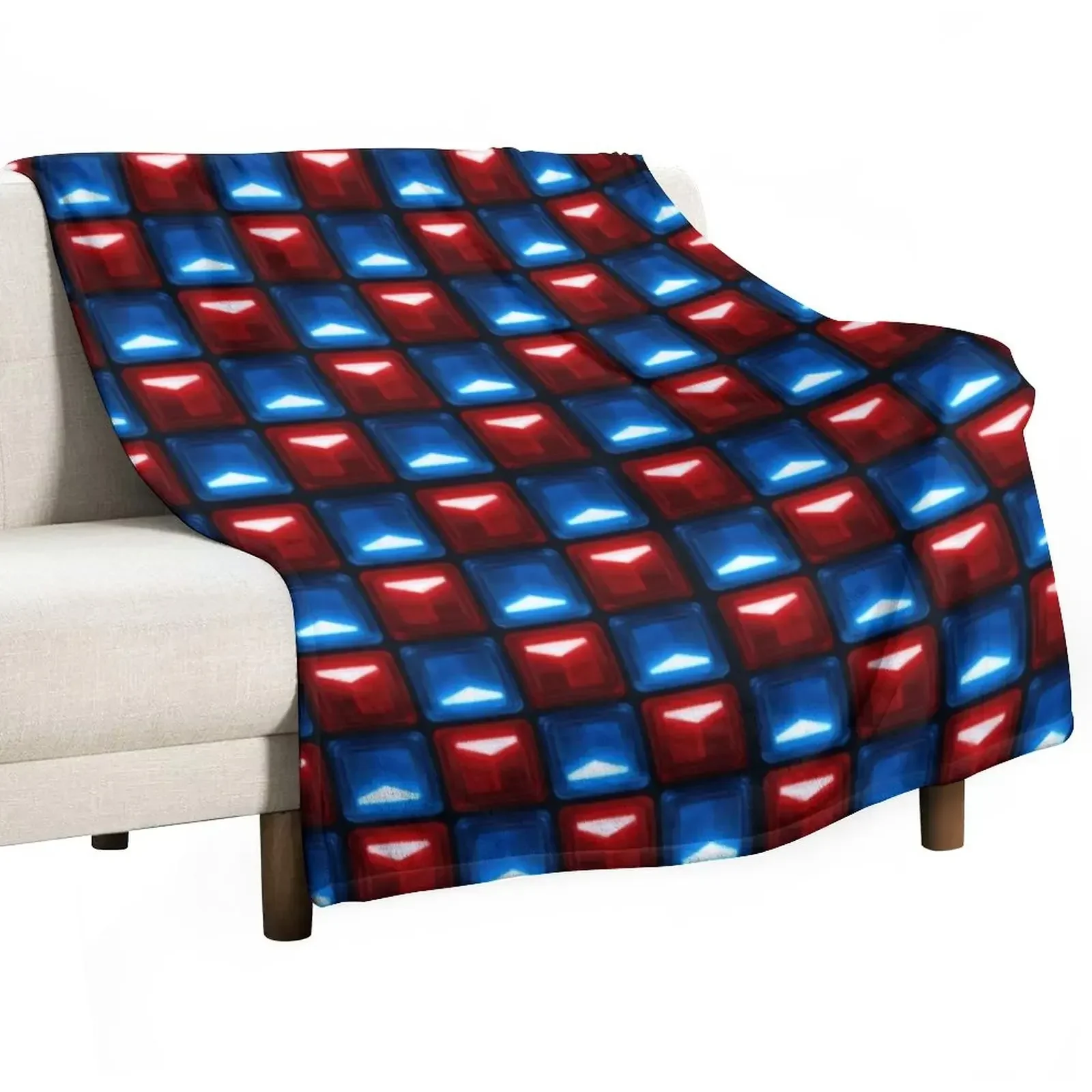 

Beat Saber - V2 Block Pattern Throw Blanket Bed Softest christmas gifts Blankets