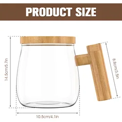 Automatic Self-Stirring 400ml Electric Mixing Mug, Waterproof Glass for Coffee & Protein Shakes (Transparent)