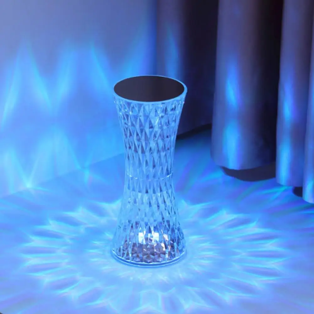 LED Touch Sensor Diamond Table Lamp Small Waist Crystal Decoration Light For Bar Bedroom Bedside Coffee Desk Night Lighting Gift