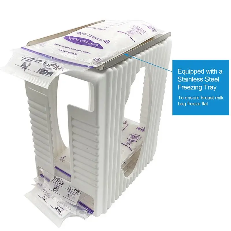 Breastmilk Freezer Holder Reusable Container Storing System Fridge Freeze Organizer for Freezing Breastmilk to Feed Baby