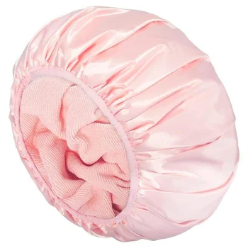 Cuffia da doccia Cappello grande a triplo strato Riutilizzabile Impermeabile Lavabile Morbido Bagno Pulizia Cura dei capelli per donne Uomini Capelli lunghi e spessi 1