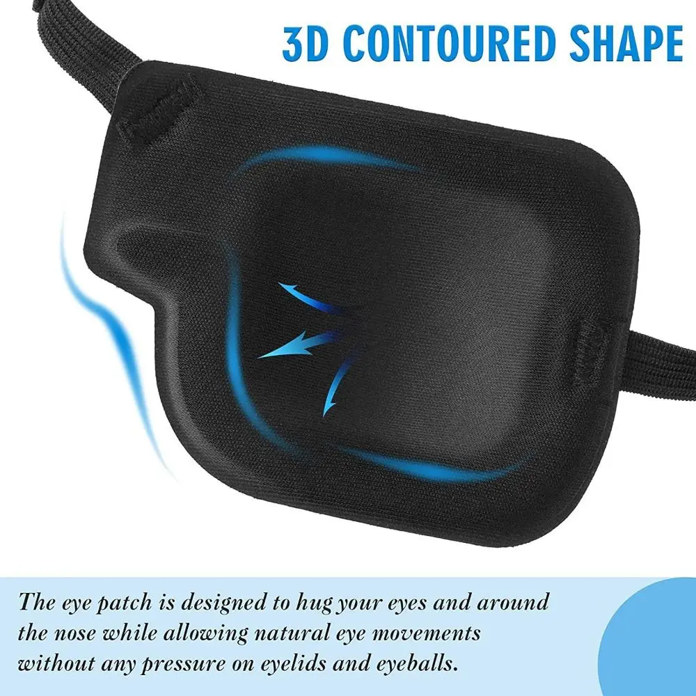 3D Single Eye Patch Adjustable Soft Strabismus Eye Patches Breathable Colorful 3D Adjustable Eyepatch for Right or Left Eye