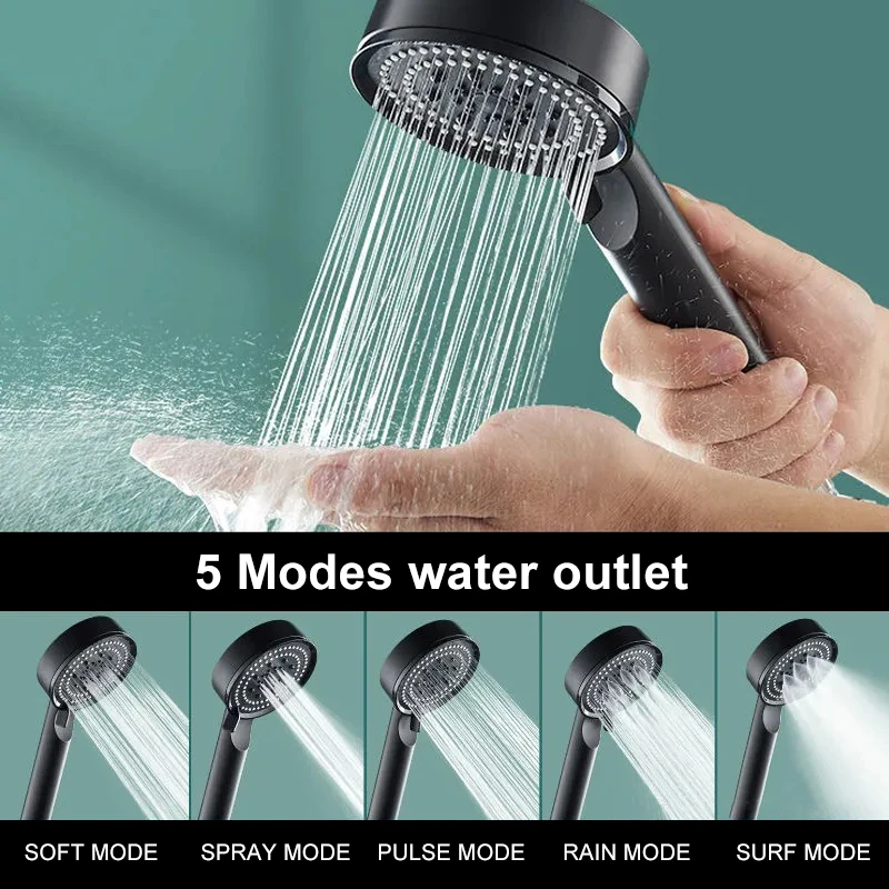 

Zhang Ji 2023 New Style 5 Modes Adjustable Bath Shower Head Water Saving High Pressure Showerhead Bathroom Accessories