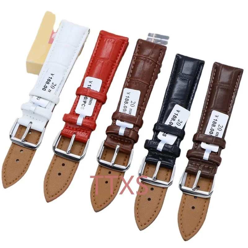 

Watch Accessories Genuine Leather Strap Calf Leather Bamboo Pattern Pin Buckle Men and Women Watch Bracelet 12-24mm