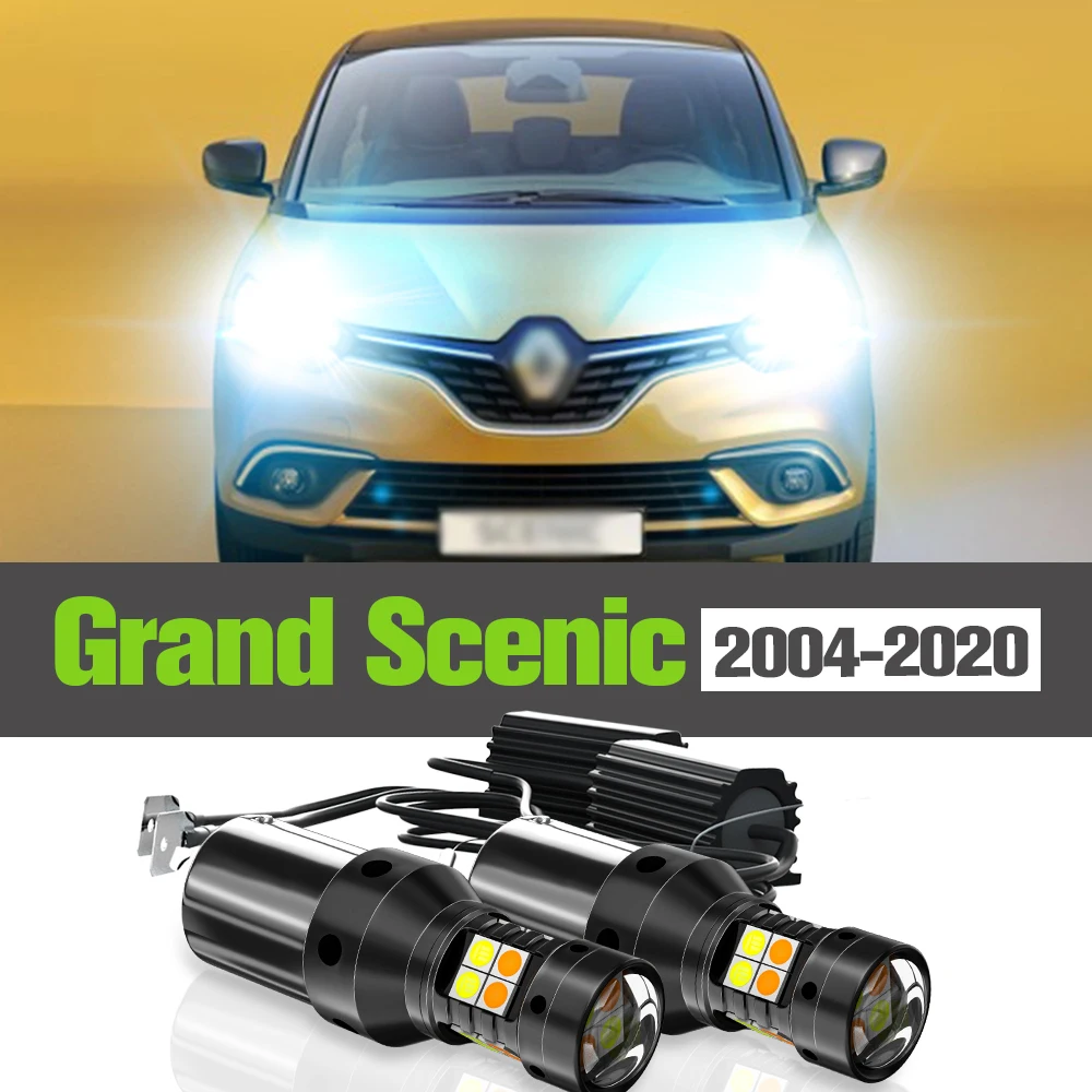 

2x LED Dual Mode Turn Signal+Daytime Running Light DRL Accessories Lamp For Renault Grand Scenic 2 3 4 2004-2020 2010 2015 2016