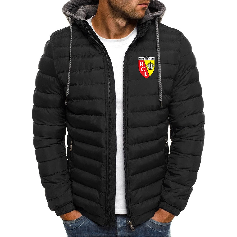 2023 Euro Club Rc Lens Printed New Jacket Men Long Sleeve Outerwear Clothing Warm Coats Padded Thick Parka Slim Fit Windbreaker