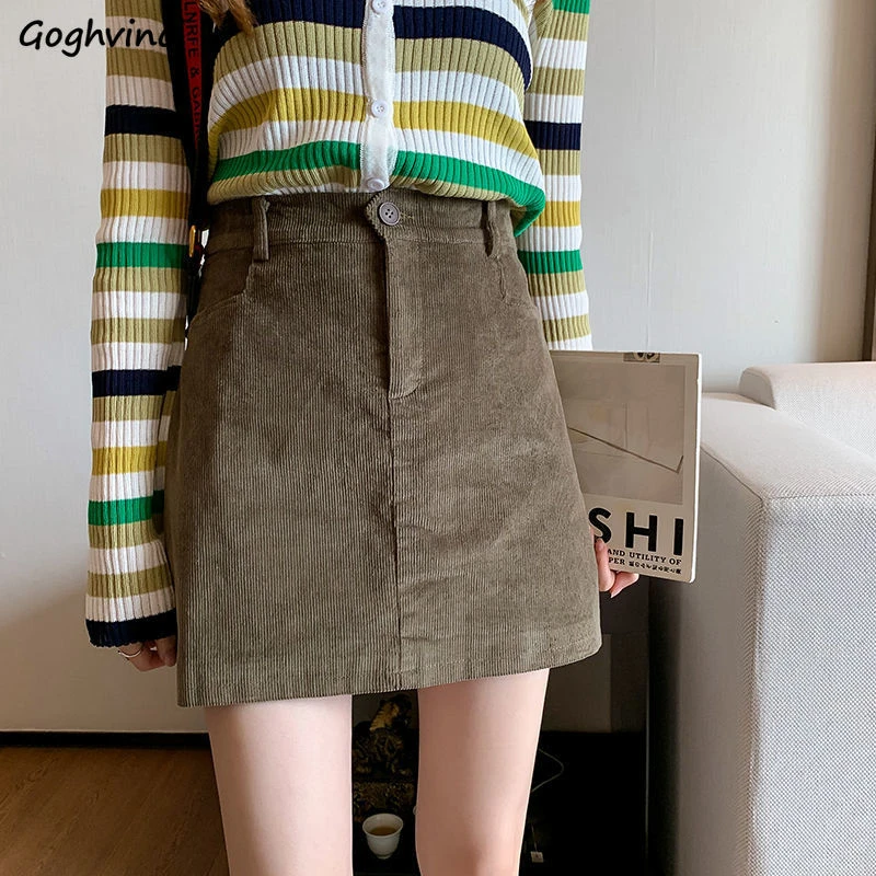 borde Estoy orgulloso Cortar Falda de pana para mujer Ulzzang, minifalda de tubo liso, adelgazante,  Sexy, elegante, a la moda, combina con todo, gran oferta, otoño e invierno,  3XL|Faldas| - AliExpress