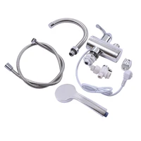 Chauffe-eau électrique instantané 3000 W, 360 °   Robinet électrique rotatif à travers le chauffage avec douche, écran d'affichage numérique LCD 6