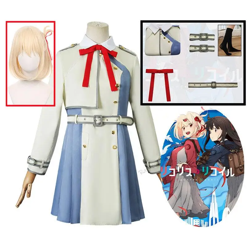 WFSWG Lycoris Recoil Hoodie Sweatshirts voor dames en heren, anime, Nishikigi Chisato Inoue Takina Cosplay Kostuum Trekkoord Trui Hooded Sweatshirt met zak, # 3, XXL