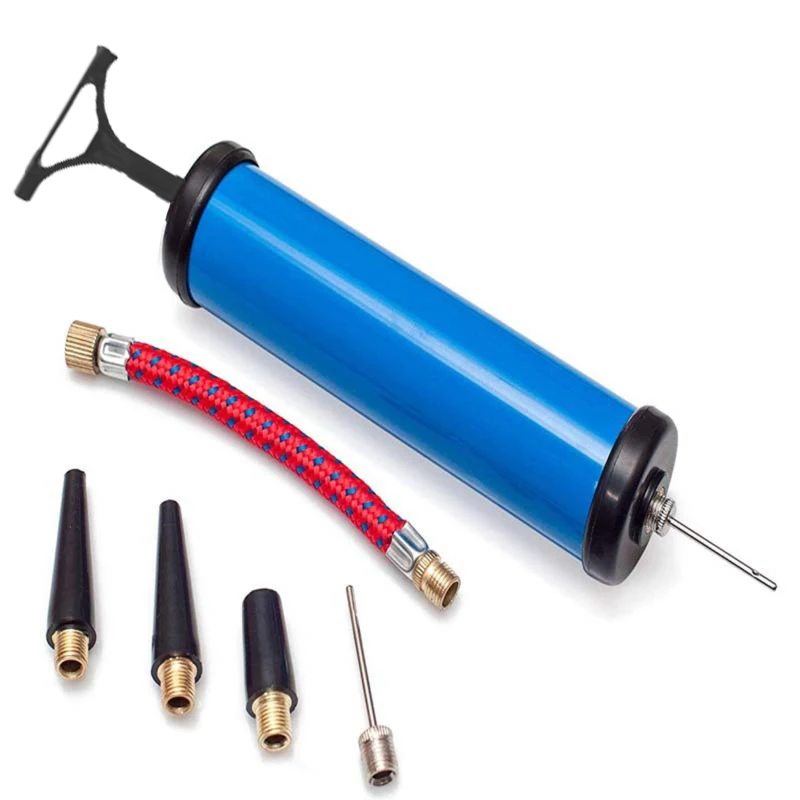 Ball pump 9pcs Ball Pump Set Flexible Hose Volleyball Football Basketball With Needle Hand Air Pump Durable Balloon Ball Inflator Portable