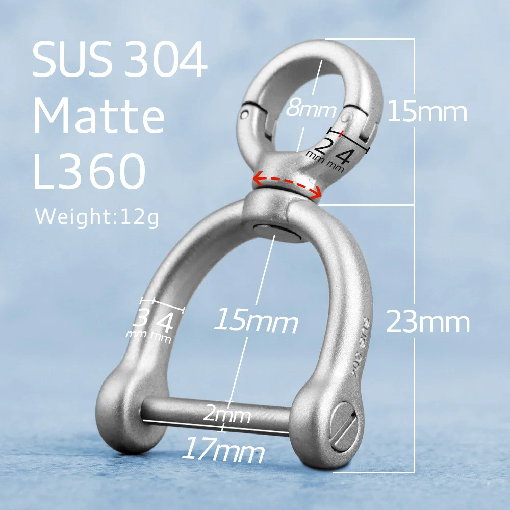Luxury Titanium Horseshoe Buckle Keychain - Lightweight Baked Color Key Ring Holder, Premium Gift