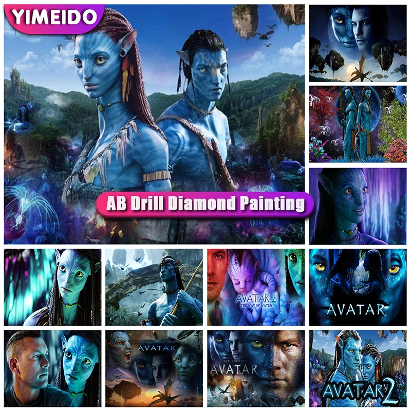 

Diy 5d AB Diamond Painting Disney Avatar Rhinestone Pictures Movie Poster Embroidery Diamond Mosaic for Children Wall Art Gifts