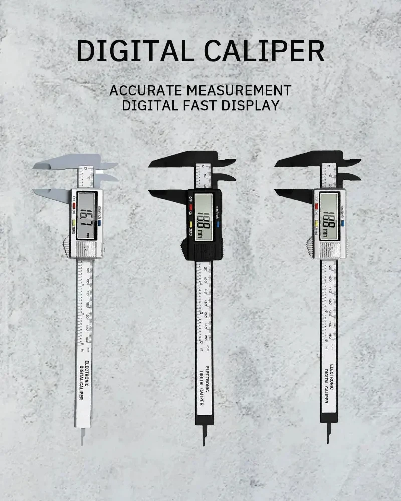 Description Picture 2 of item150mm 100mm Electronic Digital Caliper Carbon Fiber Dial Student Vernier Caliper Gauge Digital Ruler 0 to 150mm Measuring Tool