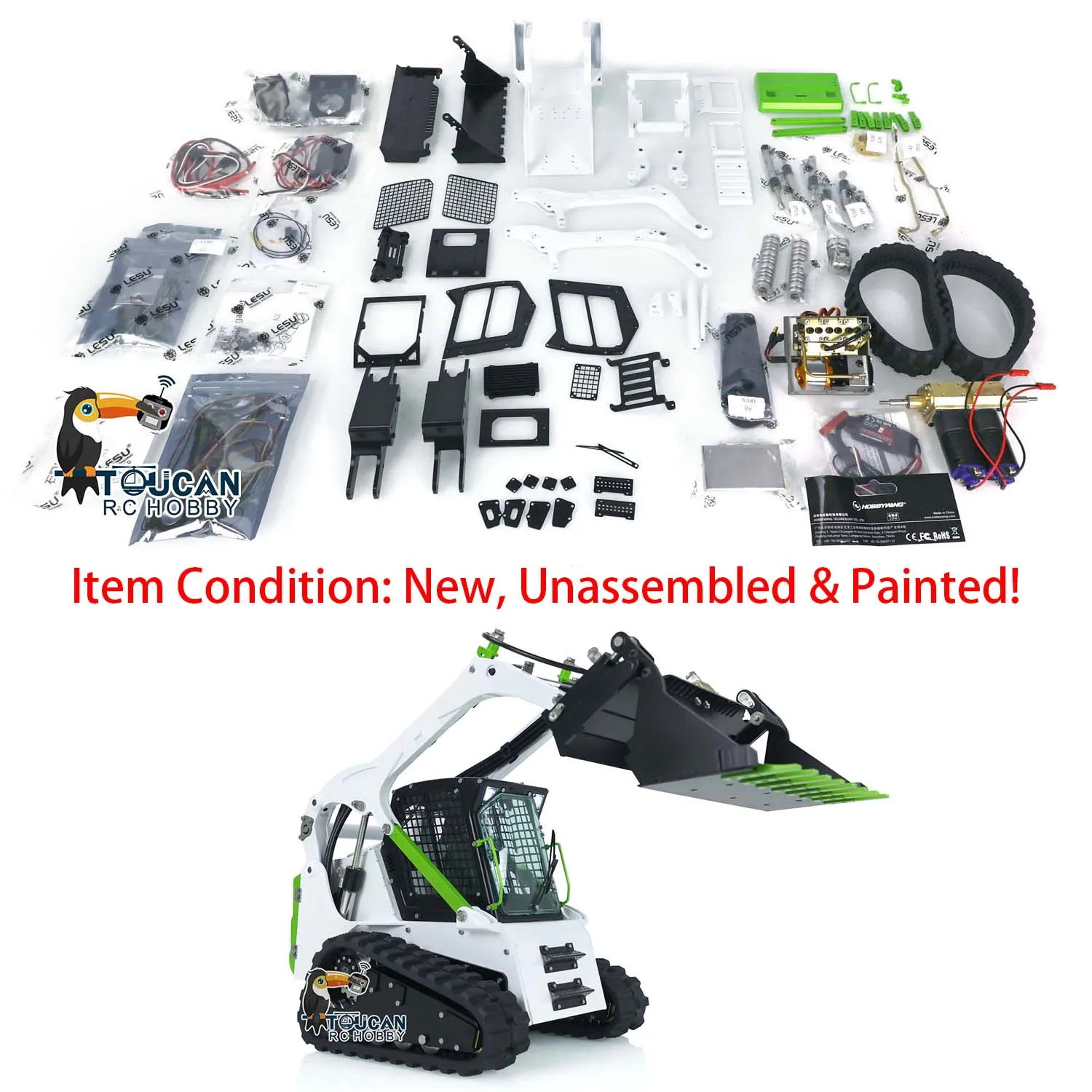 LESU Aoue LT5 RC Hydraulic Loader Painted KIT 1/14 Scale Skid-Steer Tracked Car Construction Vehicle Light Sound Model THZH1352 2