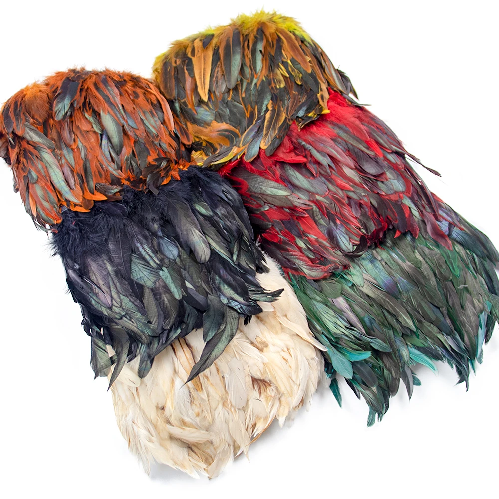 1Meter natural Rooster Feathers trim fringe 15-20cm Ribbon for Needlework and Handicraft DIY Party Pluma Dress Accessories rooster feathers,craft feathers,natural feathers