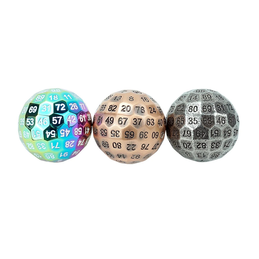 Amazon Hot Sell 100d Sides Metal Dice Single 50mm D100 Polyhedral Dice