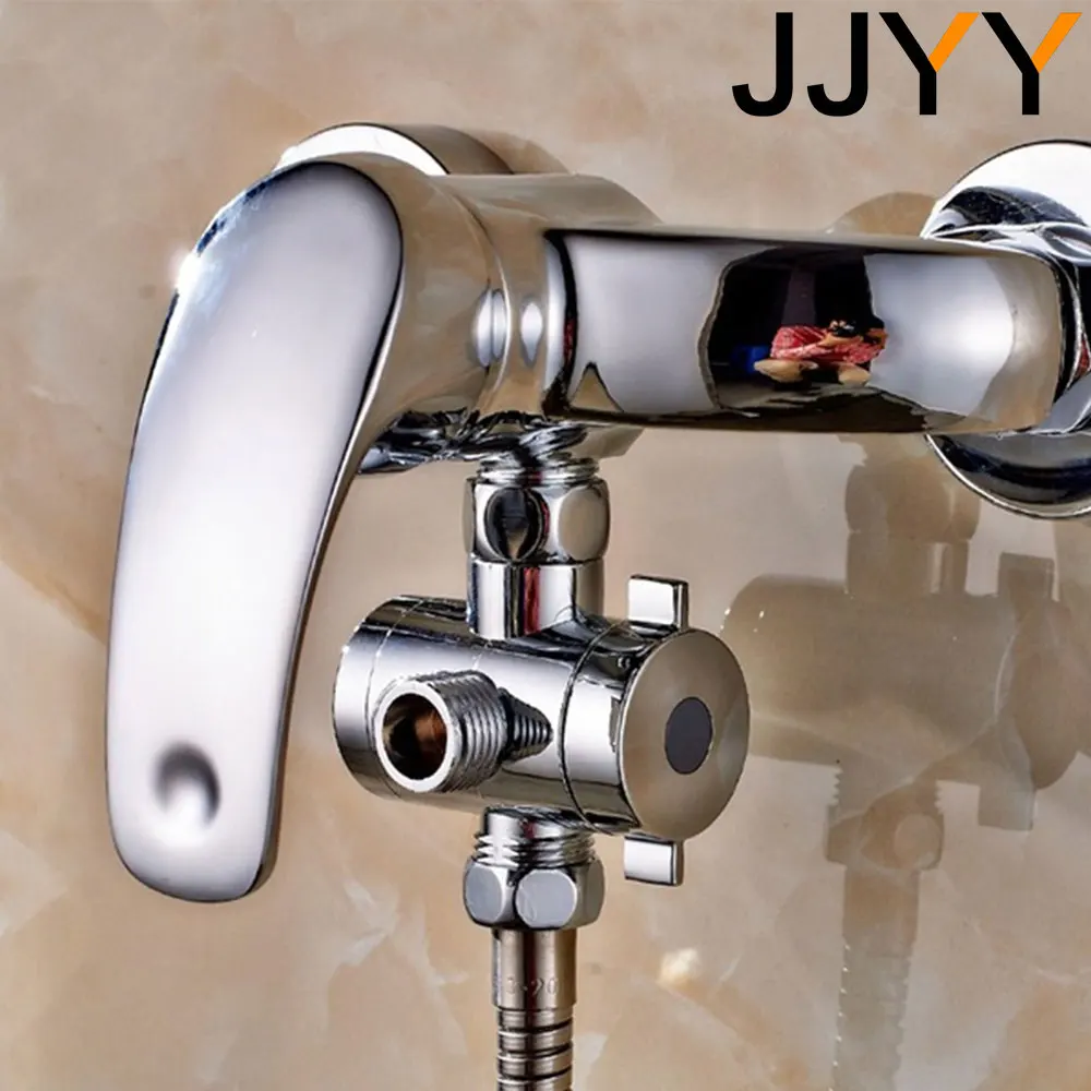 Shower Diverter Valve JJYY Multifunction 3 Way Shower Head Diverter Valve G1/2 Three Function Switch Adapter Connector