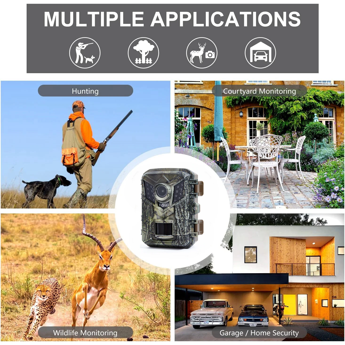 Hunting Trail Camera DL006 Mini 16MP 1080P HD Wild Trail Infrared Night Vision Outdoor Motion Activated Trigger Scouting Photo Traps
