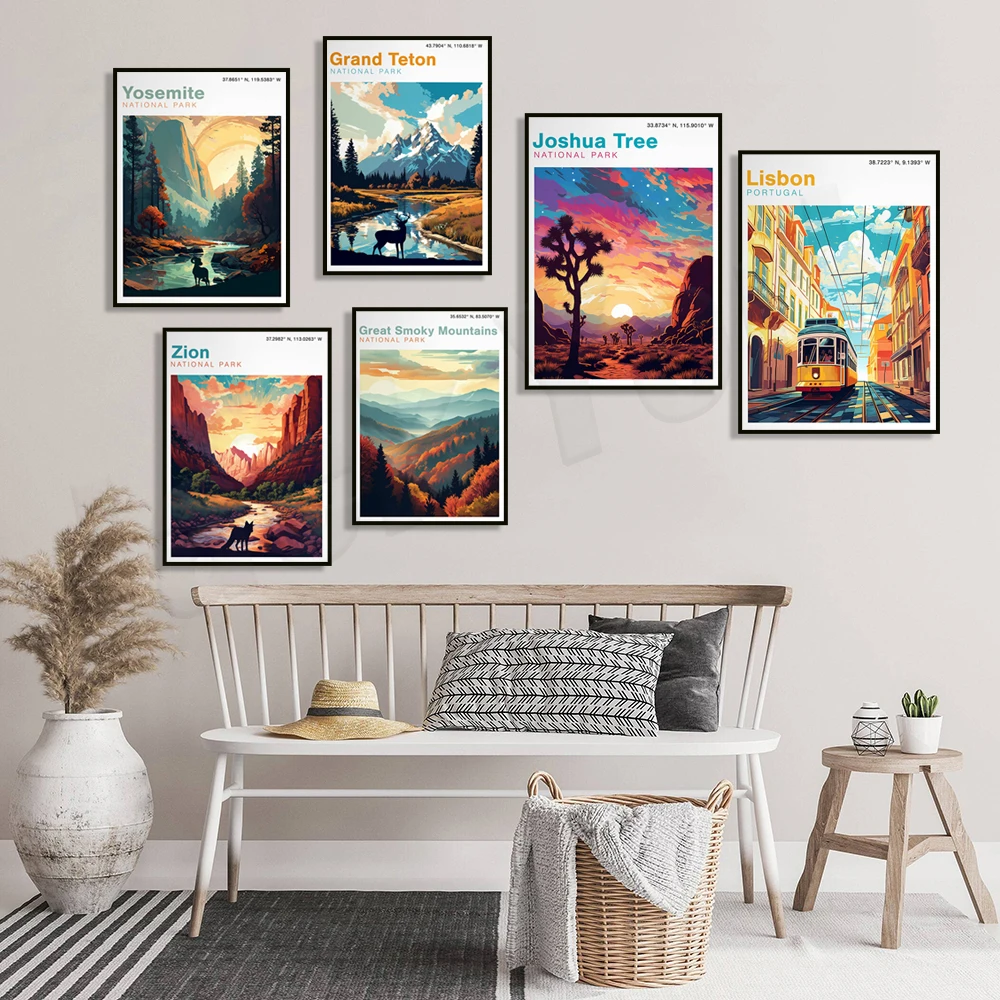 

Cliffs of Moher, Death Valley Mojave Desert, Acadia, Great Smoky Mountains, Lisbon, Joshua Tree National Park poster in Ireland