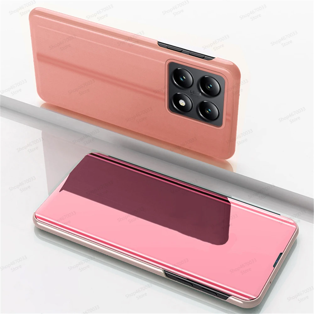 Luxury Mirror Flip Shockproof Leather Phone Case Cover