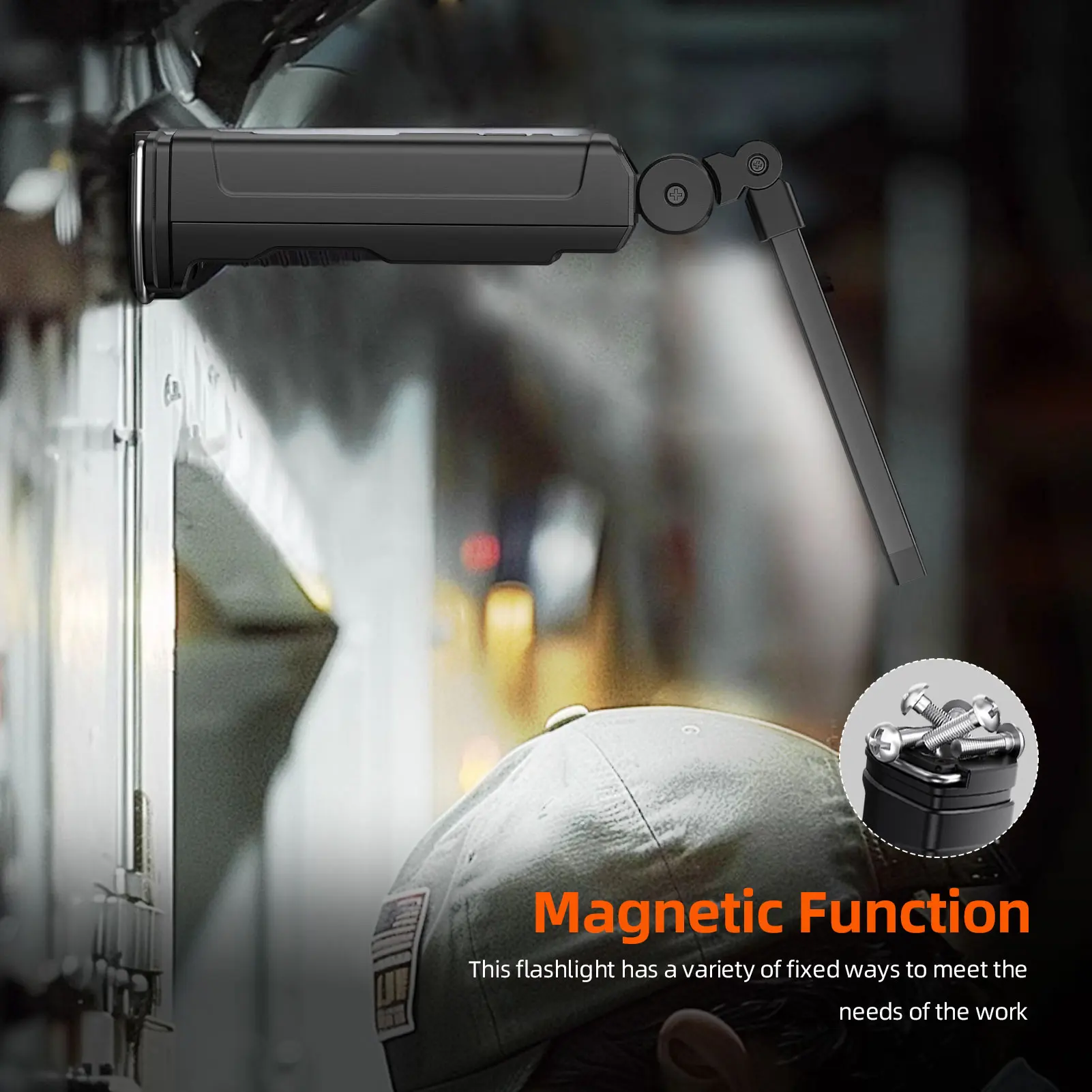 SUPERFIRE COB Work Lights LED Flashlight With Magnetic Base Rechargeable Battery display For Car Repair Power Bank 360&deg; Torch portable flashlight portable work lights portable work light portable torch