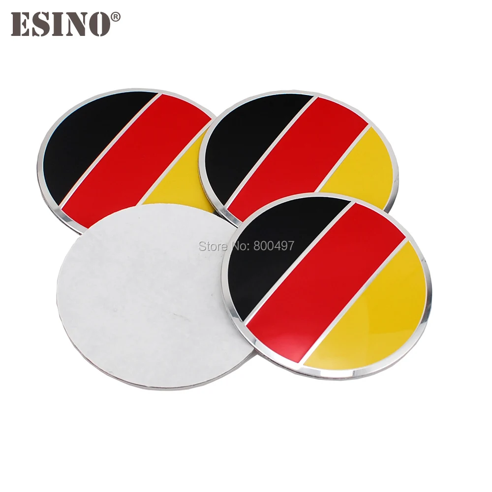 

4 x Car Styling Germany Flag 3D Metal Chrome Aluminium Alloy Wheel Center Cap Stickers Wheel Hub Cap Decals 3D Emblems Badges