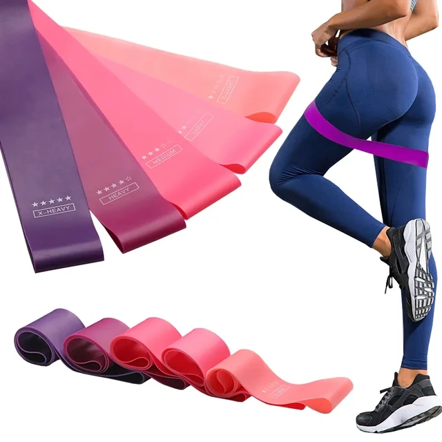 5pcs Rubber Resistance Band Yoga Gym Elastic Gum Strength Pilates