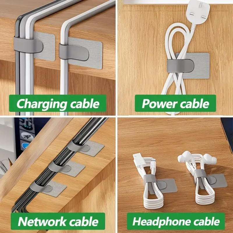 10pcs Self Adhesive Cable Organizer Table Wall Adhesive Cable Fixed Clip Power Tie Network Routing Holder cable organizer cord winder organizer wall mounted organizer