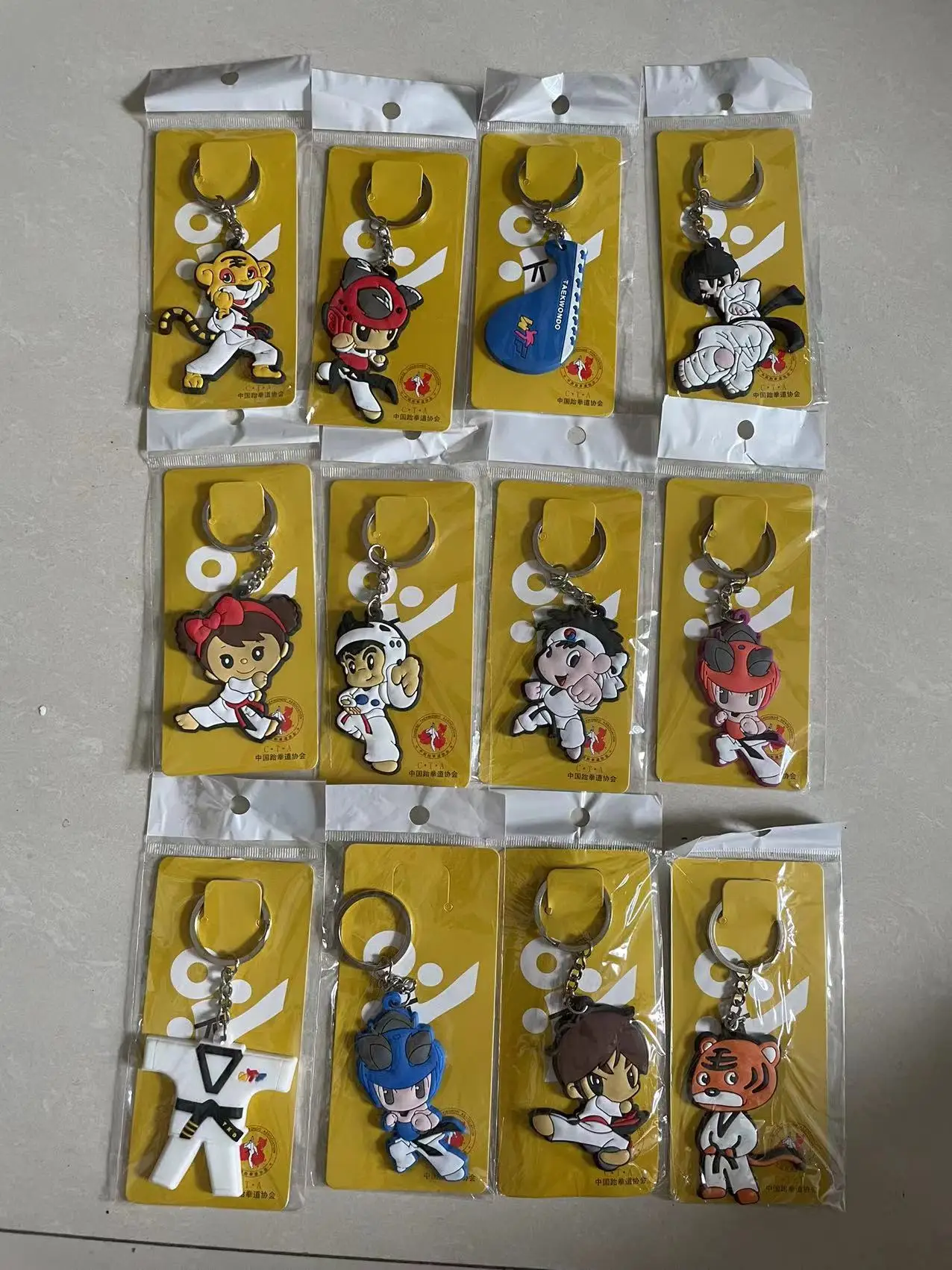 12pcs Small accessories keychain taekwondo supplies 21 styles sport gifts birthday Keepsake pendant taekwondo keychain