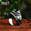 BEIER  New Vintage Northern Europe Viking Stainless Steel Ring With 3colour Stone Fashion Retro Cool Jewelry  BR8-270