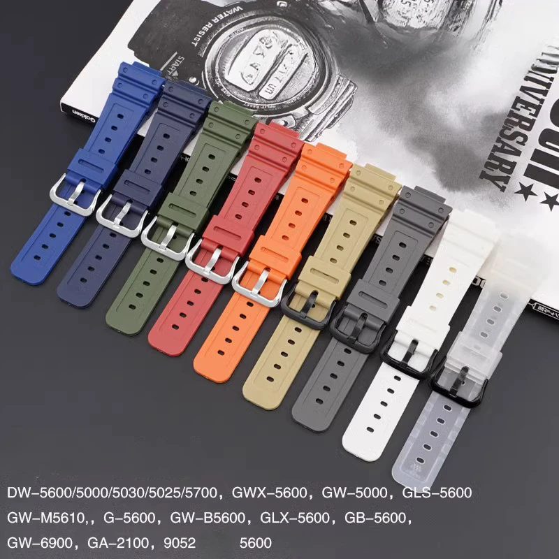 Per Casio Sgw-100-1V /100B/Sgw3157 Acciaio Nero Fibbia Solida 24Mm Cinturino Orologio Impermeabile Resina Silicone Sostituire Accessori