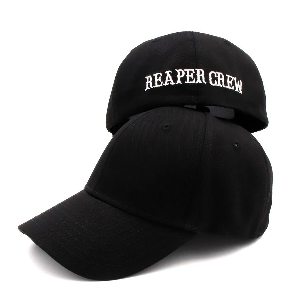 Boné de Beisebol Fashion REAPER CREW com Letras Bordadas, Confortável e Casual, Chapéu de Algodão Hip Hop para Esportes ao Ar Livre