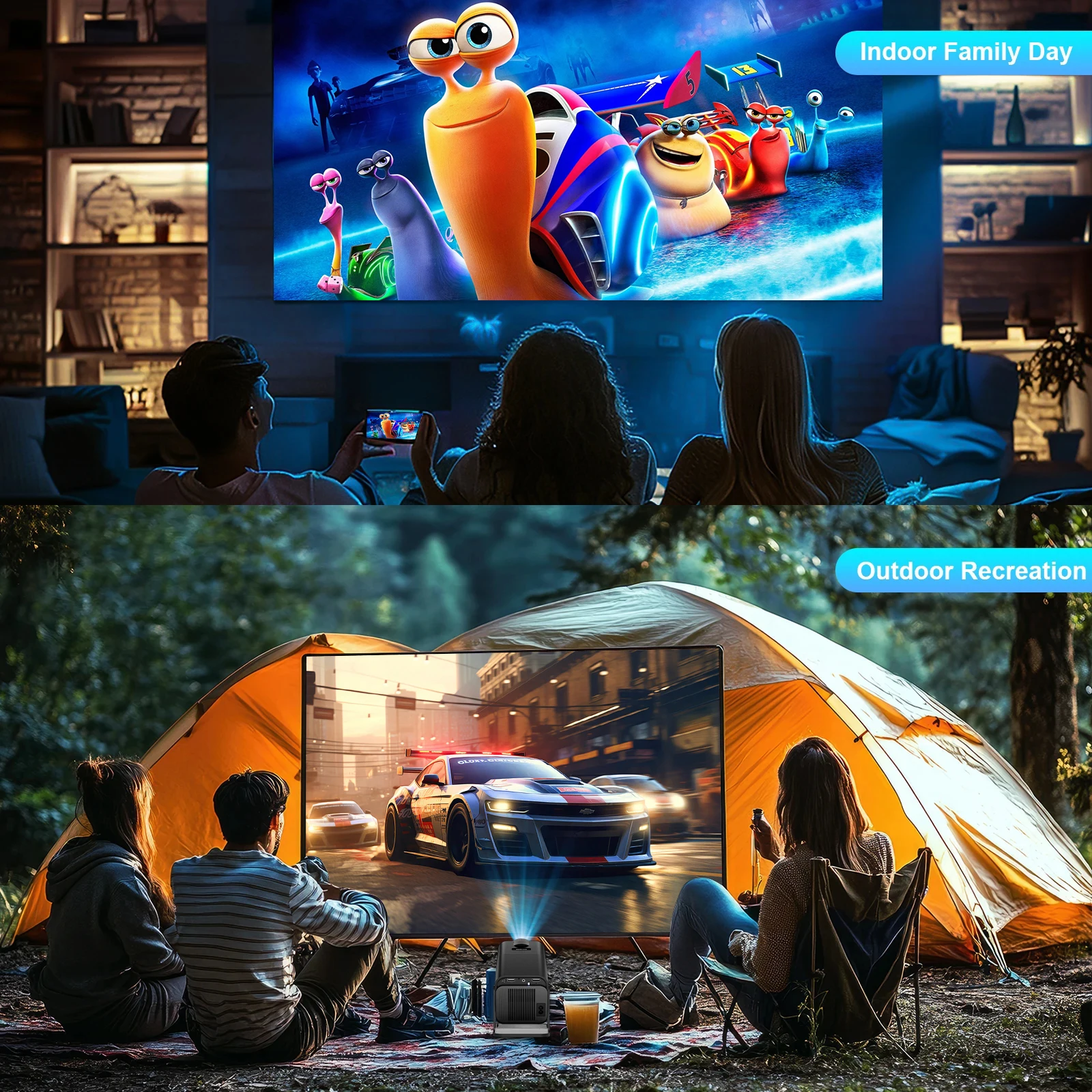 Salange HY320 プロジェクター 1920*1080P 4K対応 Wifi6 390ANSI