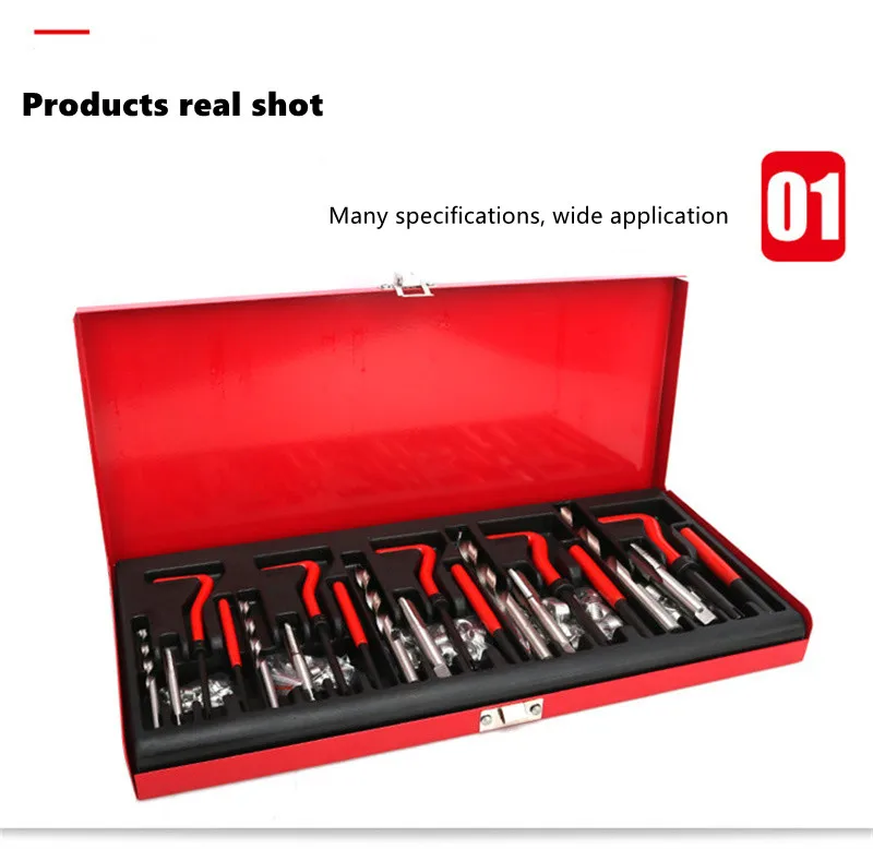 Description Picture 4 of item88/131pcs Thread Repair Kit M3 M4 M5 M6 M8 M10 M12 M14 Screw Thread Inserts For Restoring Damaged Threads Repair Tools Drill Bit