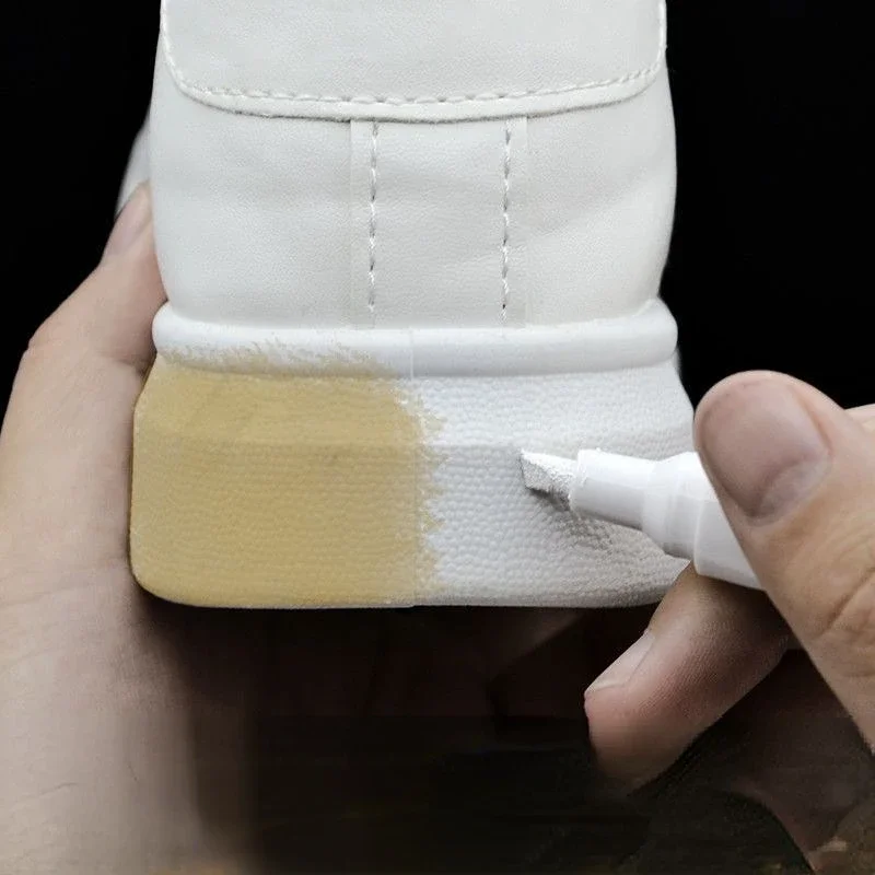 Shoe Whitening Pen Shoes Stains Removal Sneakers Anti-Oxidation Pen Waterproof Repair Complementary Color White Go Yellow Shoe Whitening Cleaning