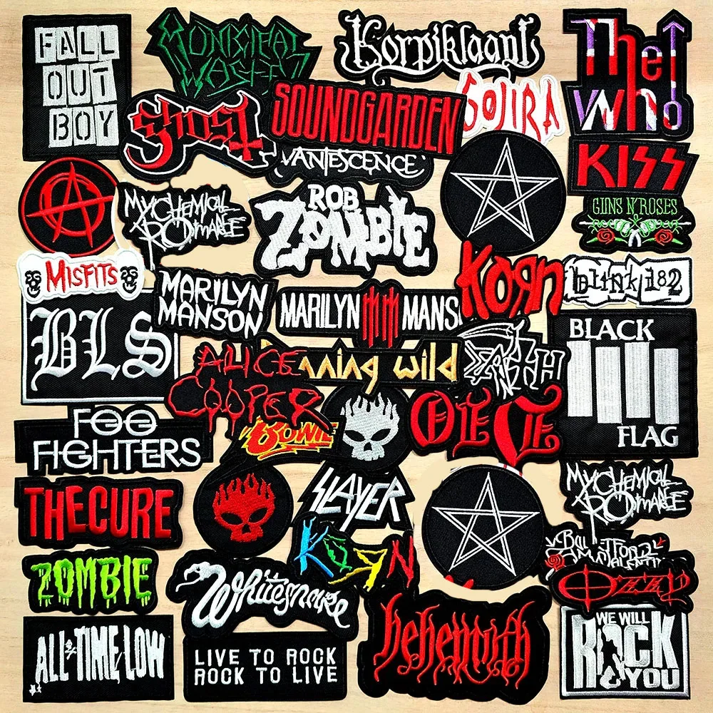 Band ROCK PUNK Cloth Mend Decorate Iron On Patch Clothes Apparel Sewing