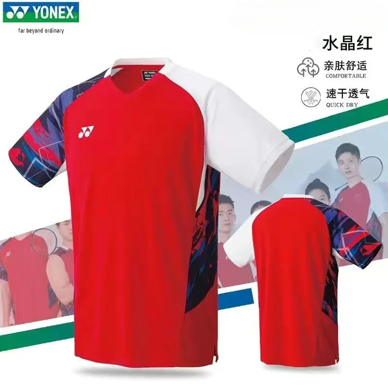 YONEX Men's and Women's Badminton Wear Tops Short Sleeve Quick Dry Sweat-absorbent Breathable Training Suit T-shirts short sleeve t shirt badminton uniforms