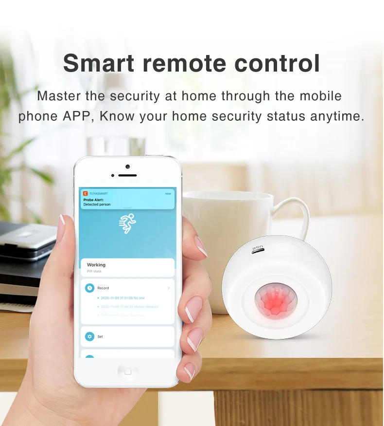Tuya WiFi Light + PIR Motion Sensor Smart Home Infrared Passive Detector Smart L