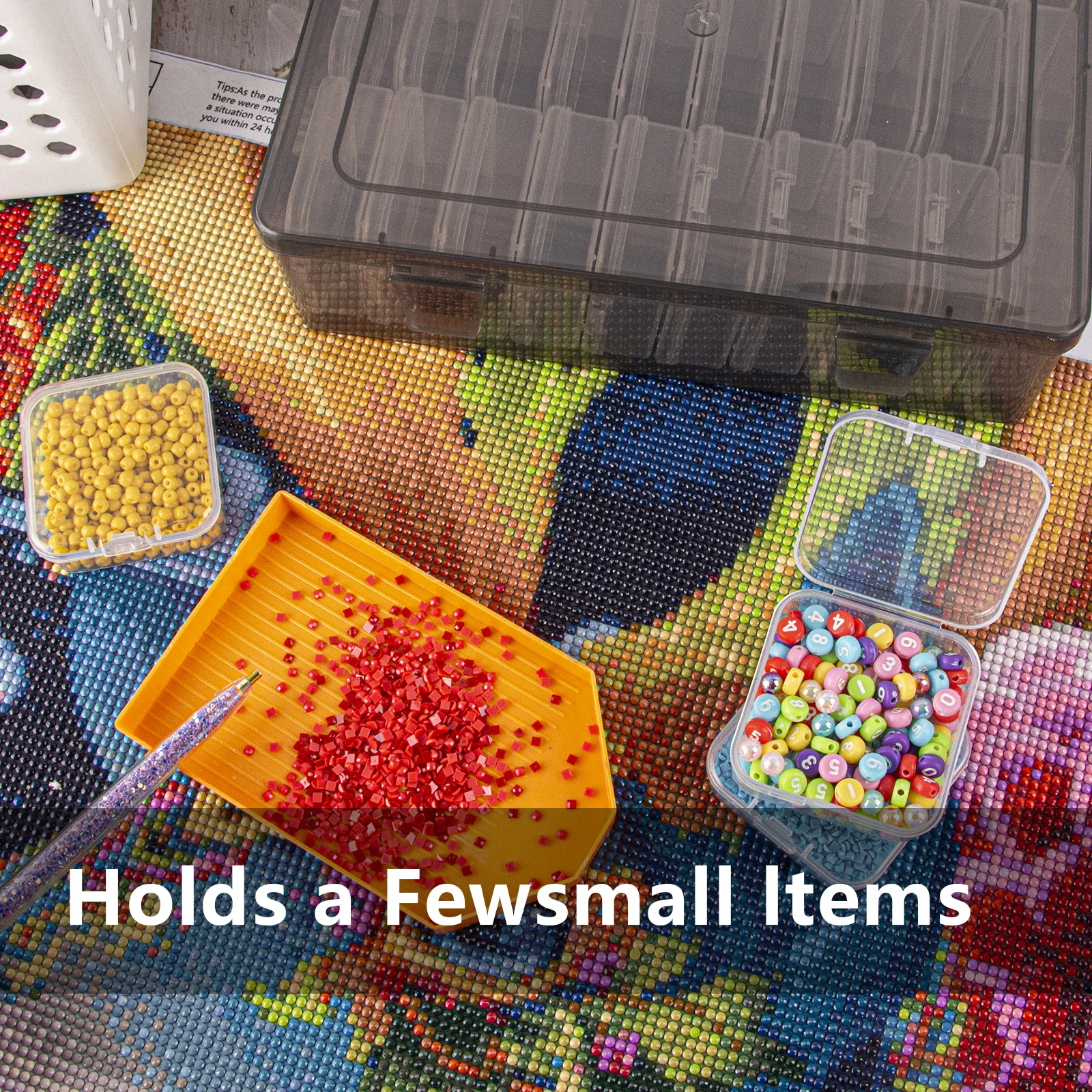 Small Bead Organizers 1 Set 30 Grid Bead Storage Containers Portable Organizer Storage Gift Diamond Painting Stone Beads