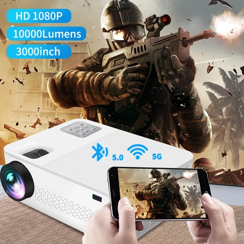 YERSIDA 프로젝터 G6 풀 HD 네이티브 1080P 5G 와이파이 블루투스 지원, 4K 업그레이드, 10000 루멘, 야외 영화 3D 홈 시네마 비머 2