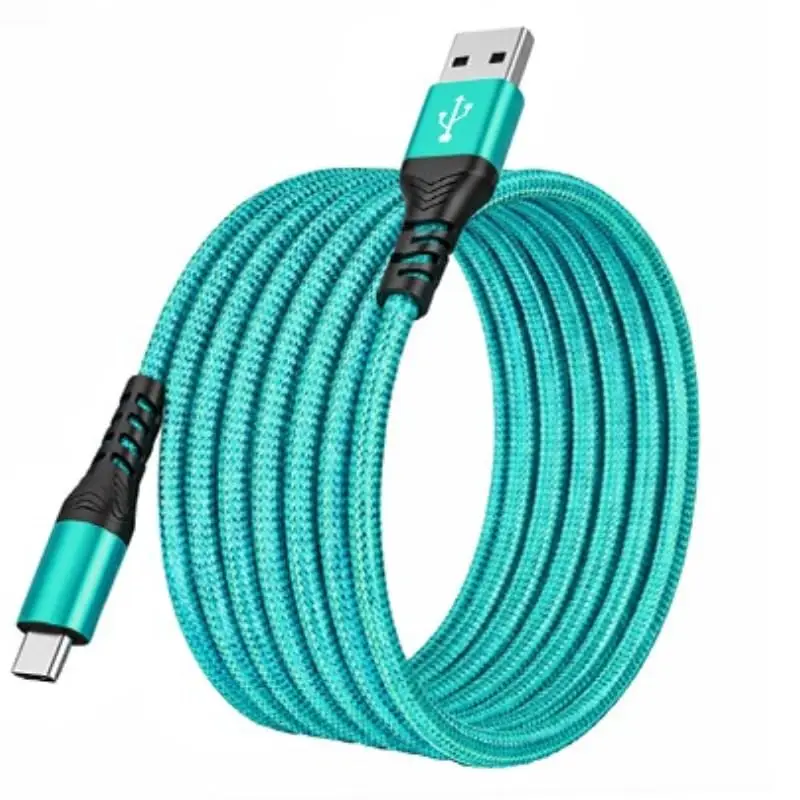 Durable Braided USB-A to USB-C Charging Cable Set - Fast Charge 60W 5A, Multiple Lengths, Data Sync Enabled