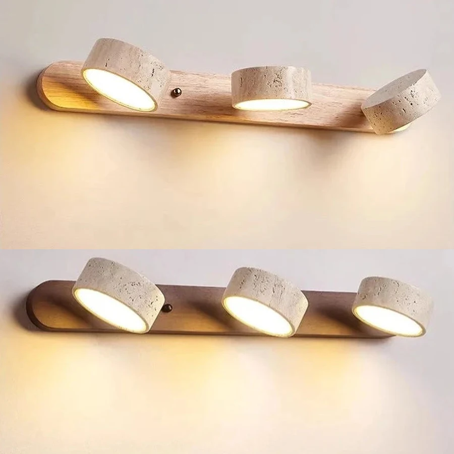 ไฟติดผนังกระจก LED โมเดิร์น ไฟหน้าห้องน้ำ โคมไฟติดผนังห้องน้ำ สไตล์โบราณกลาง หินถ้ำสีเหลือง ไฟหน้ากระจก LED ห้องน้ำ 1