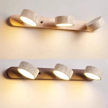 ไฟติดผนังกระจก LED โมเดิร์น ไฟหน้าห้องน้ำ โคมไฟติดผนังห้องน้ำ สไตล์โบราณกลาง หินถ้ำสีเหลือง ไฟหน้ากระจก LED ห้องน้ำ 1