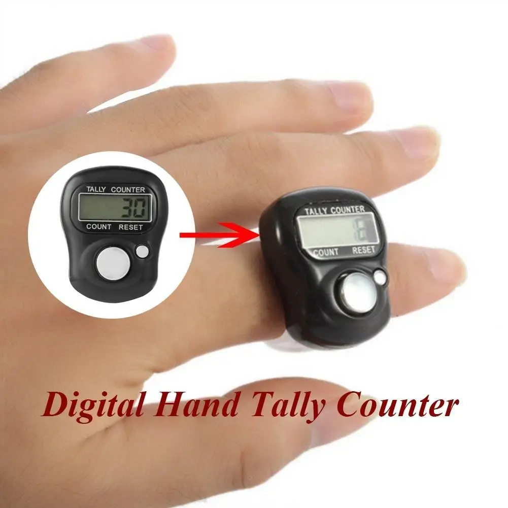 1/3 stücke Mini Elektronische Finger Zähler Hand Tally Clicker Zähler Ring Digitale Zähler Stricken Reihe Zähler (Gelegentliche Farbe) – Detail 9