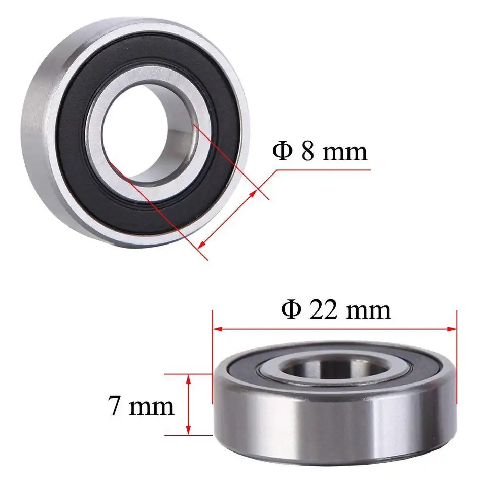 10Pcs 608 ZZ 608RS Ball Bearings 608ZZ Metal Double Shielded Miniature Deep Groove Skateboard Ball Bearings 8mm X 22mm X 7mm image 2