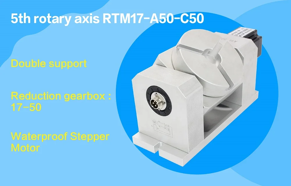 【EU Stock】CNC Router Machine A Rotary Indexer Table 4th & 5th Rotational Axis & 2-Phase Stepper Motor, Harmonic Gearbox