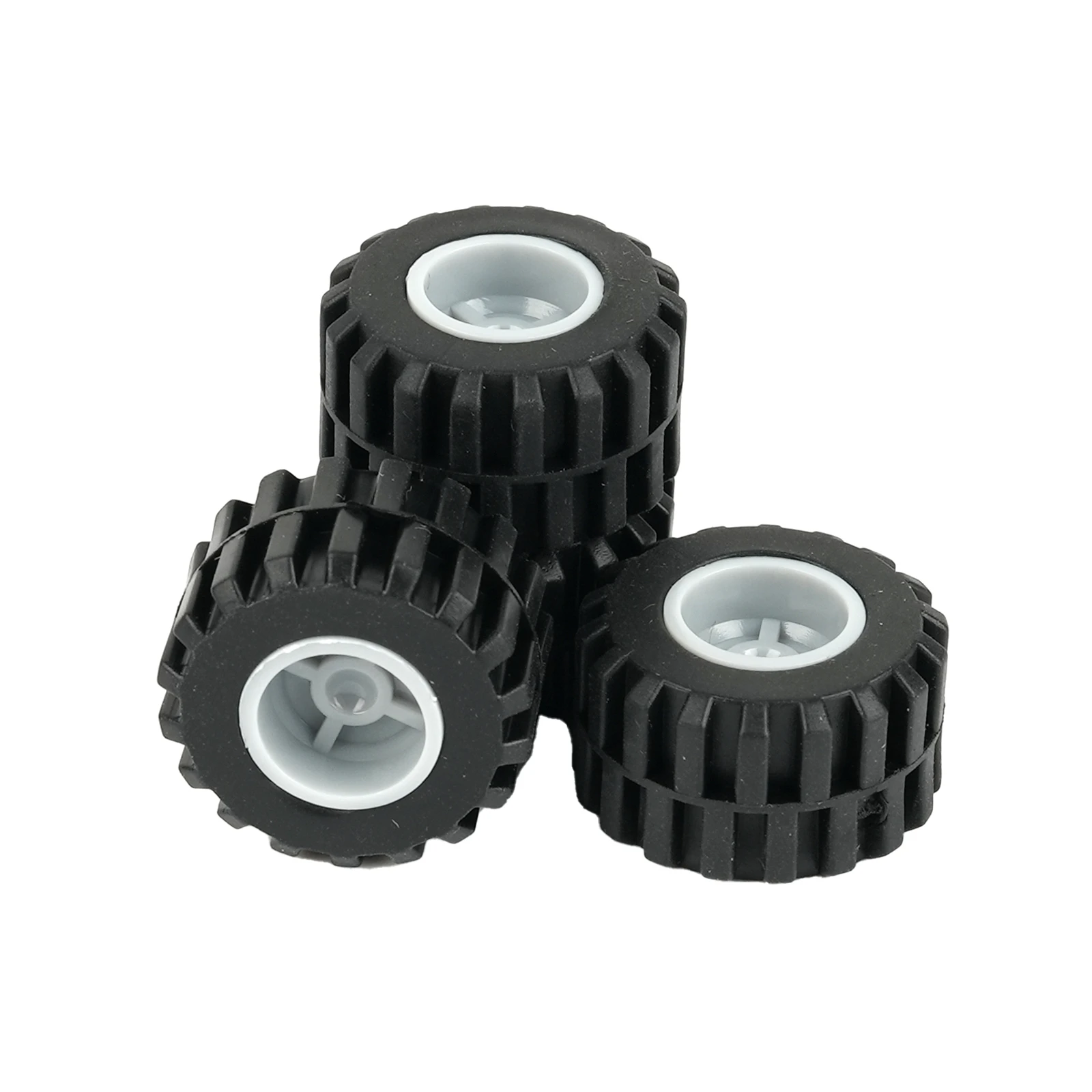 16PCS Wheel + Axle Set Small Particles Building Blocks Bulk Parts DIY Assembly Model Cars Truck Toys Bricks Wheels Accessories